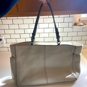 Coach white leather bag